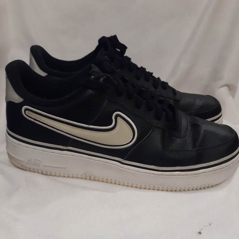 Nike Air Force 1 Low 07 LV8  AF1 Black White Grey NBA  AJ7748 001 Size 13